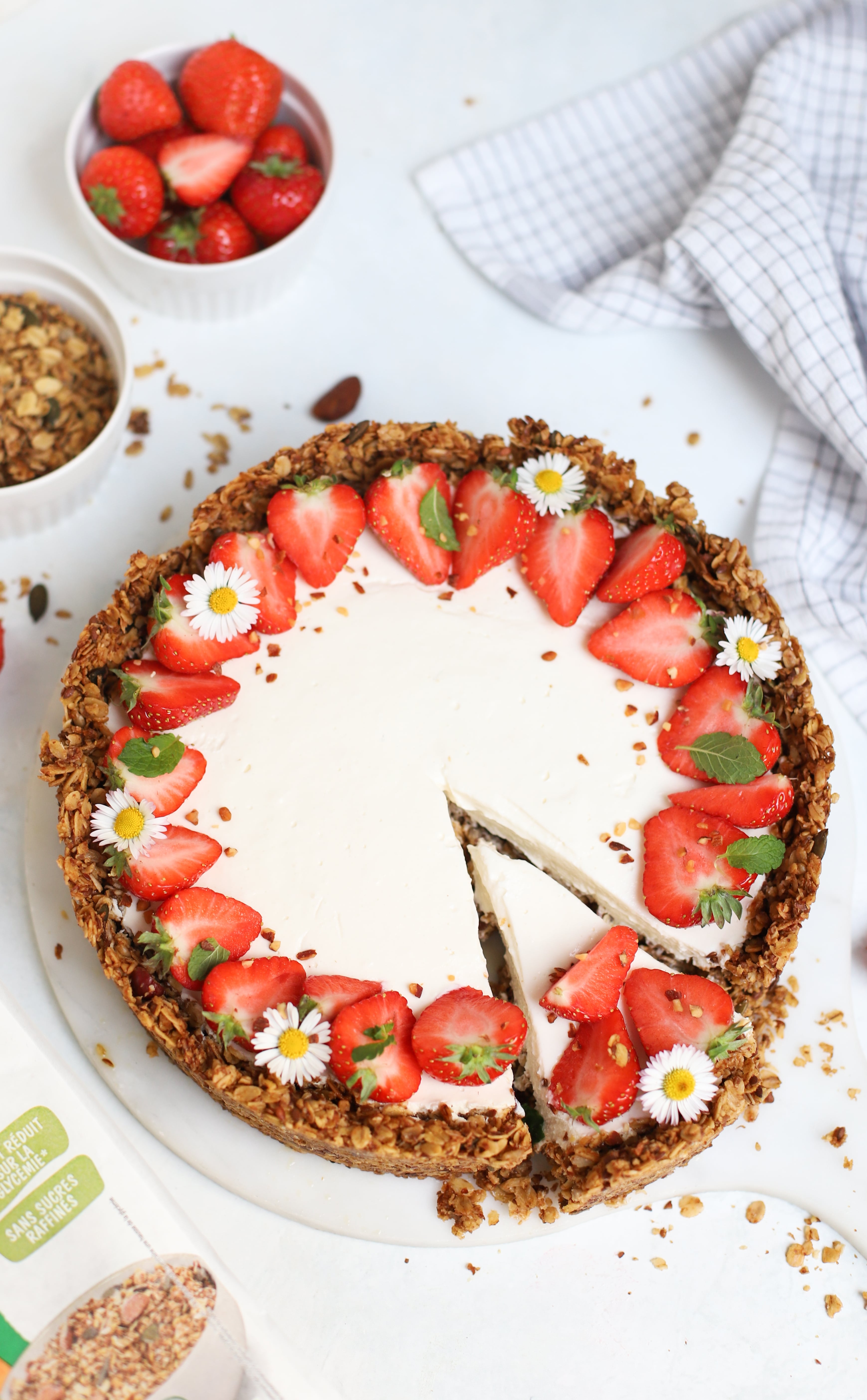 Cheesecake avec sa croûte de granola